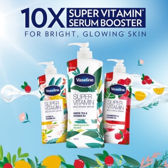 Vaseline super vitamin brightening serum Pelembap badan